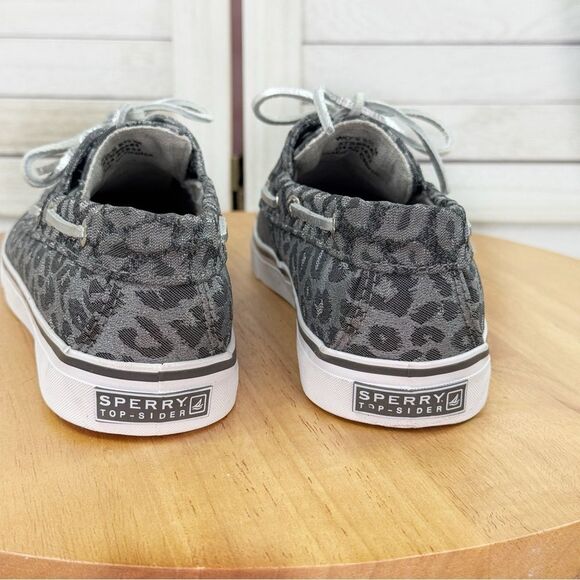 Sperry Topsider Leopard Print Brocade Shimmer Slip On Boat Shoe Loafer Grey 6.5 - Picture 6 of 11
